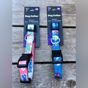 NEW 2 Medium Dog Collar SMURFS Peyo Papa Smurf Smurfette Pet Collars Gift